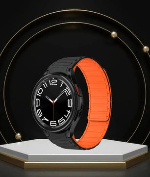 Black AIFIT COLMI smartwatch with orange band and AMOLED display for sleek style