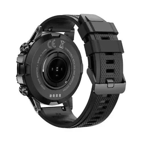 Black Bluetooth smartwatch with textured band from ARMORIX | LIGE